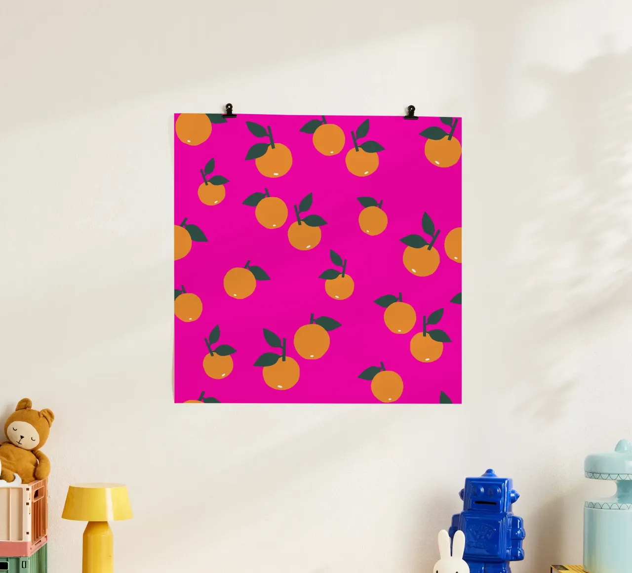 Orange Allover poster con telaio in plastica da Iris Knabenschuh Design