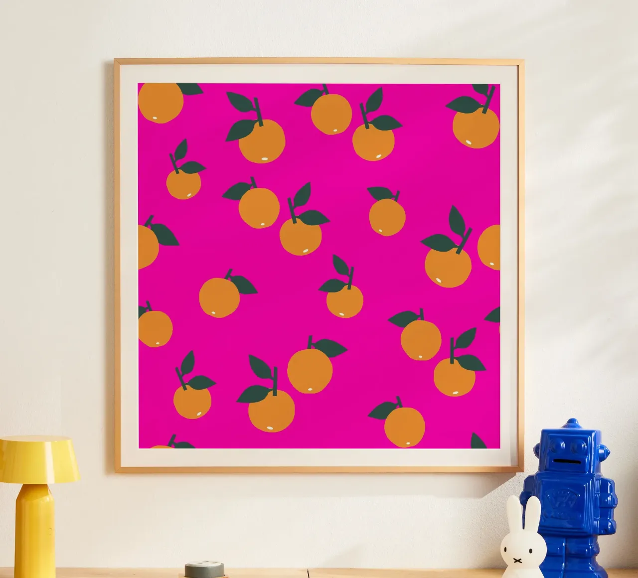 Orange Allover poster con telaio in plastica da Iris Knabenschuh Design