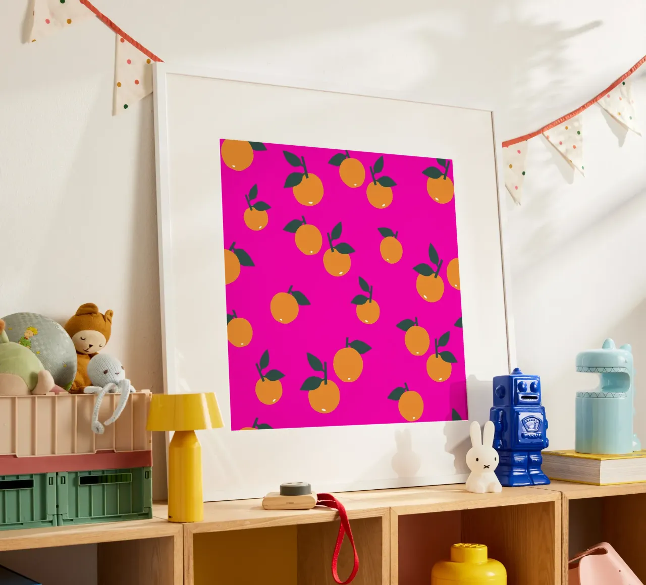 Orange Allover poster con telaio in plastica da Iris Knabenschuh Design