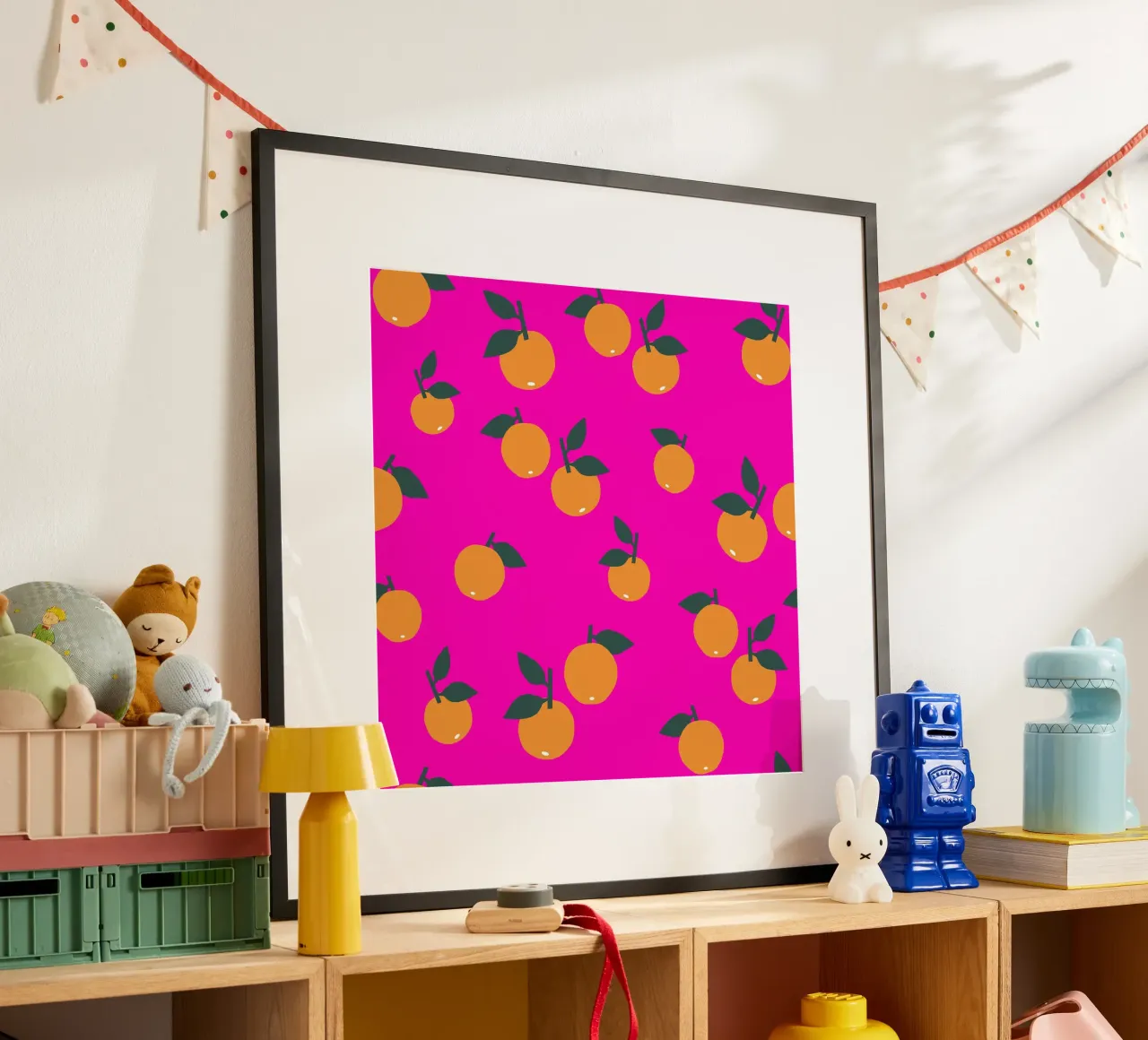 Orange Allover poster con telaio in plastica da Iris Knabenschuh Design