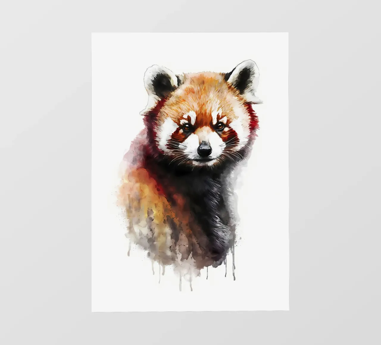 Roter Panda Aquarellmalerei Fototapete von James M Coyle