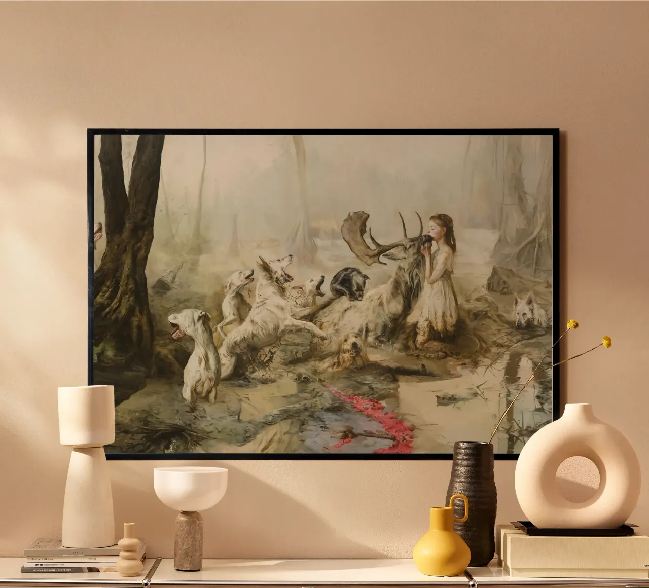 Guillermo Lorca Il bacio di Artemide poster con telaio in plastica da Birgitart