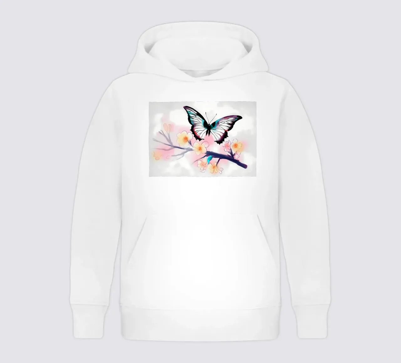 Farfalla acquerellata felpa bambino con cappuccio da Rebecca Clark Wyrick