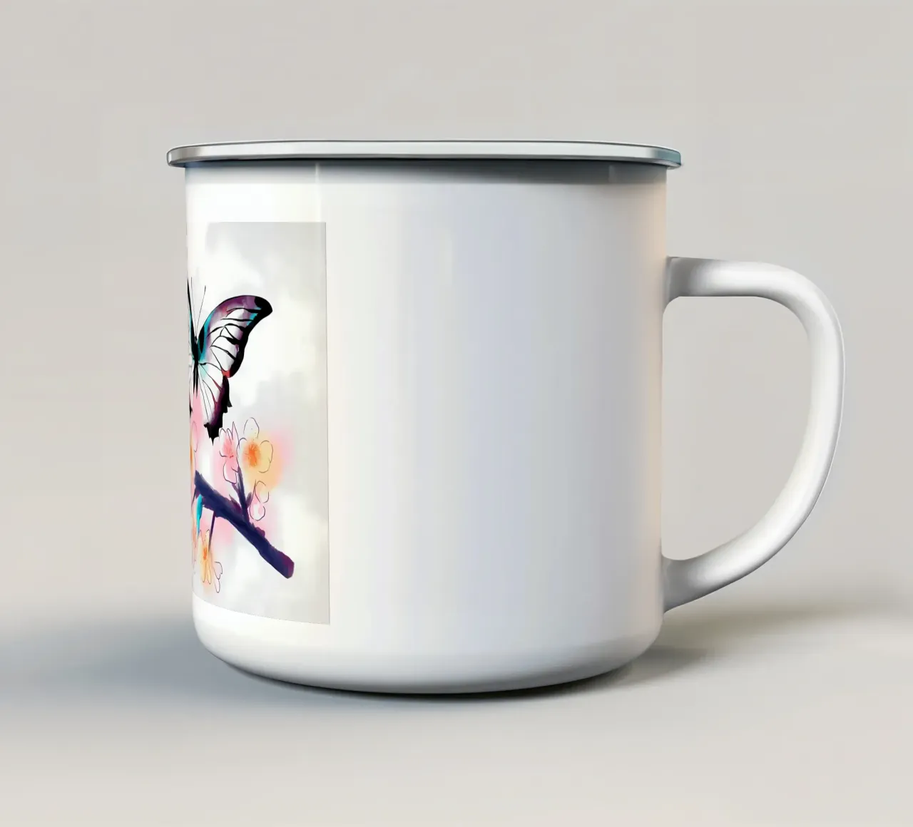 Farfalla acquerellata tazza in smalto da Rebecca Clark Wyrick