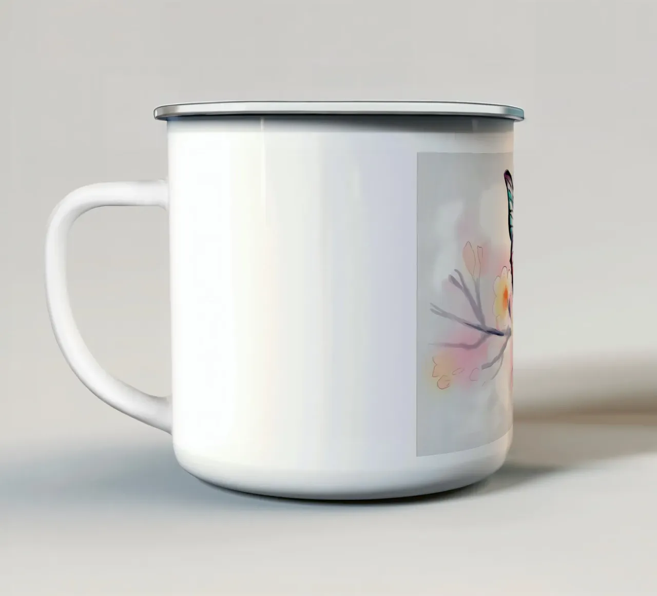 Farfalla acquerellata tazza in smalto da Rebecca Clark Wyrick