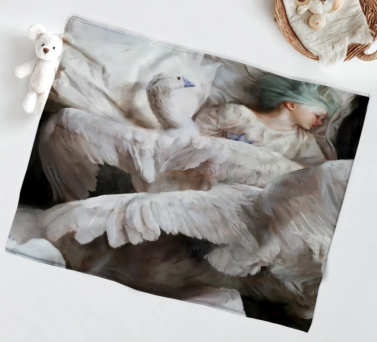 Guillermo Lorca L'approdo del cigno coperta in pile da Birgitart