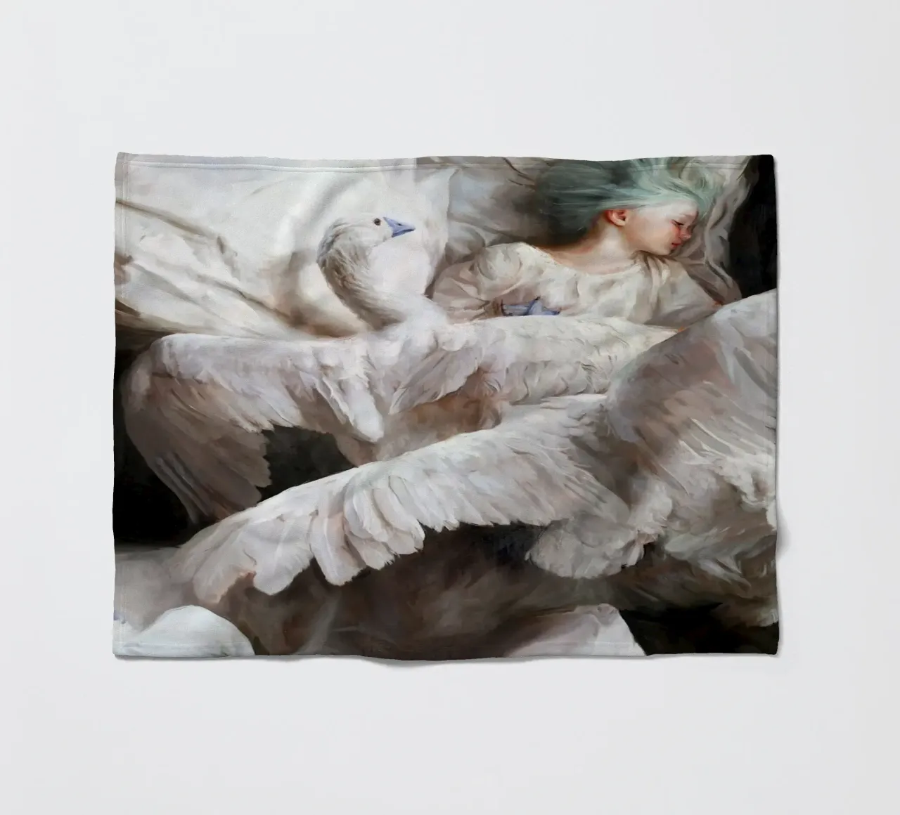 Guillermo Lorca L'approdo del cigno coperta in pile da Birgitart