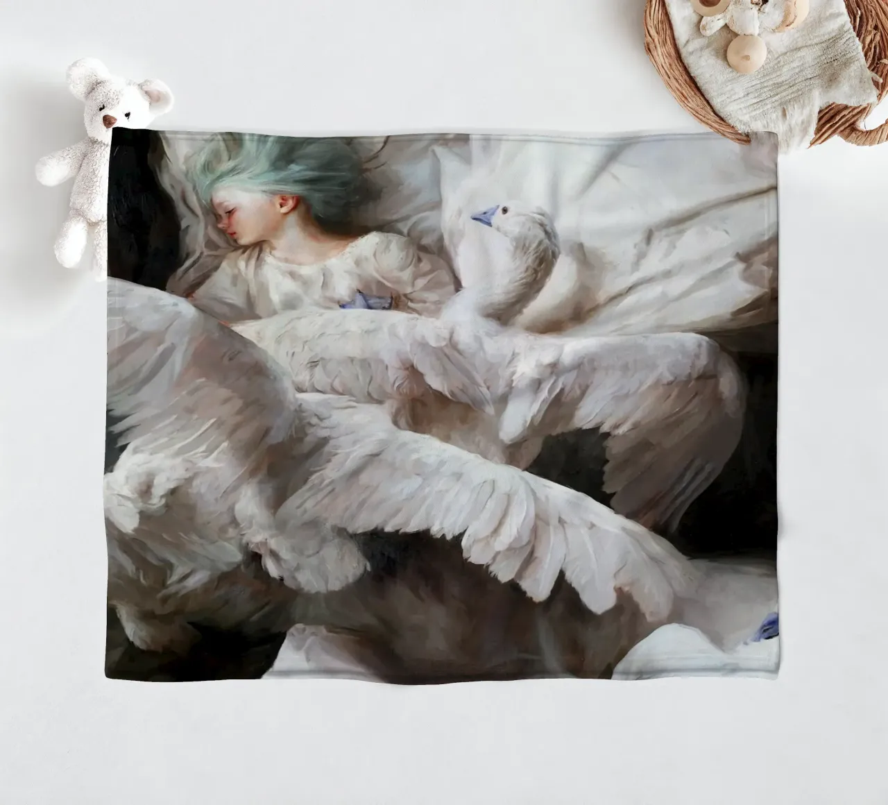 Guillermo Lorca L'approdo del cigno coperta in pile da Birgitart