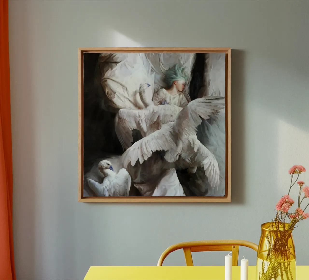 Guillermo Lorca De zwanenlanding canvas van Birgitart