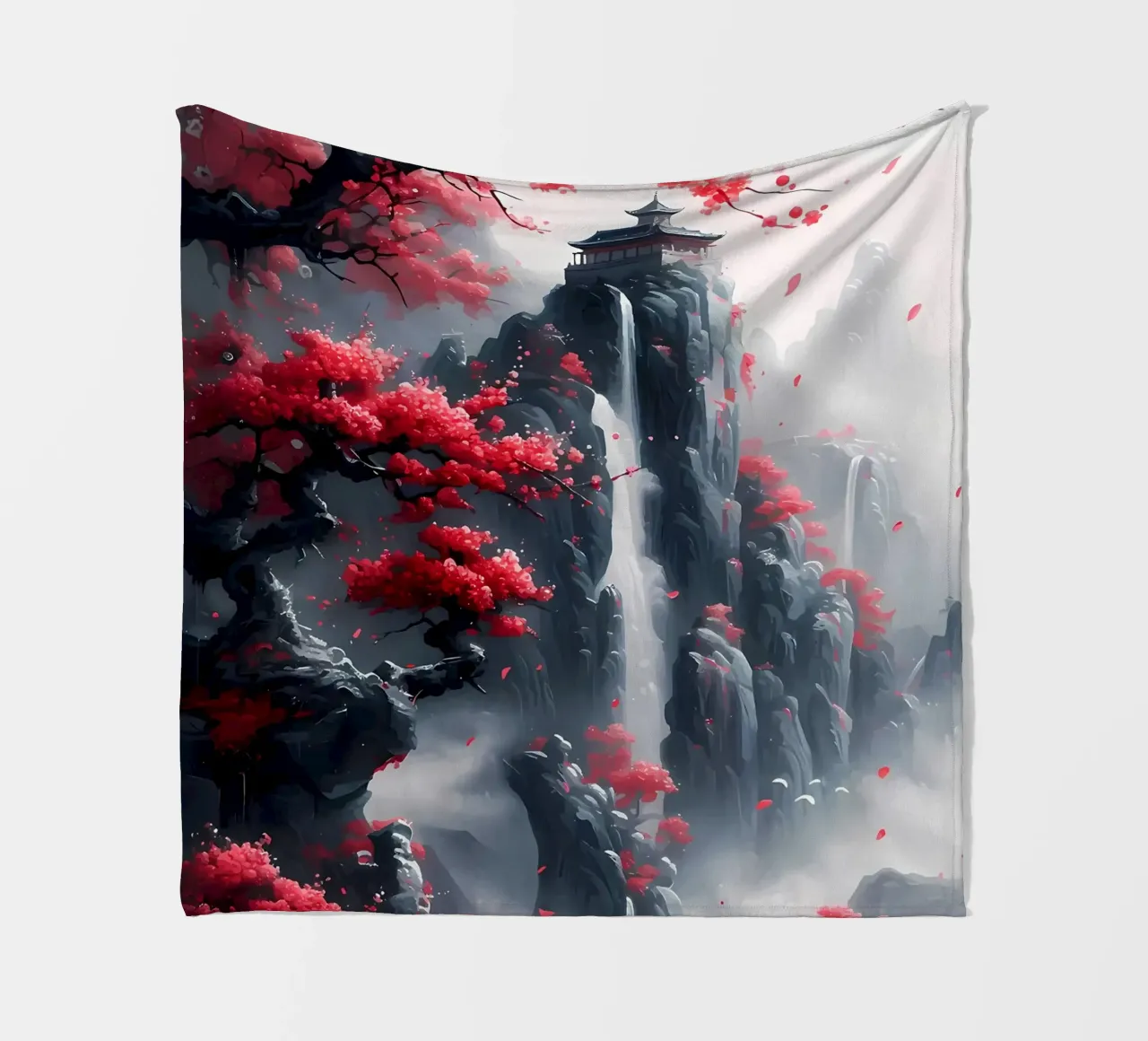 Paesaggio di ciliegi in fiore coperta in pile da Rebecca Clark Wyrick