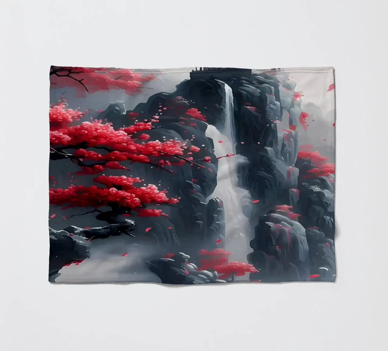 Paesaggio di ciliegi in fiore coperta in pile da Rebecca Clark Wyrick