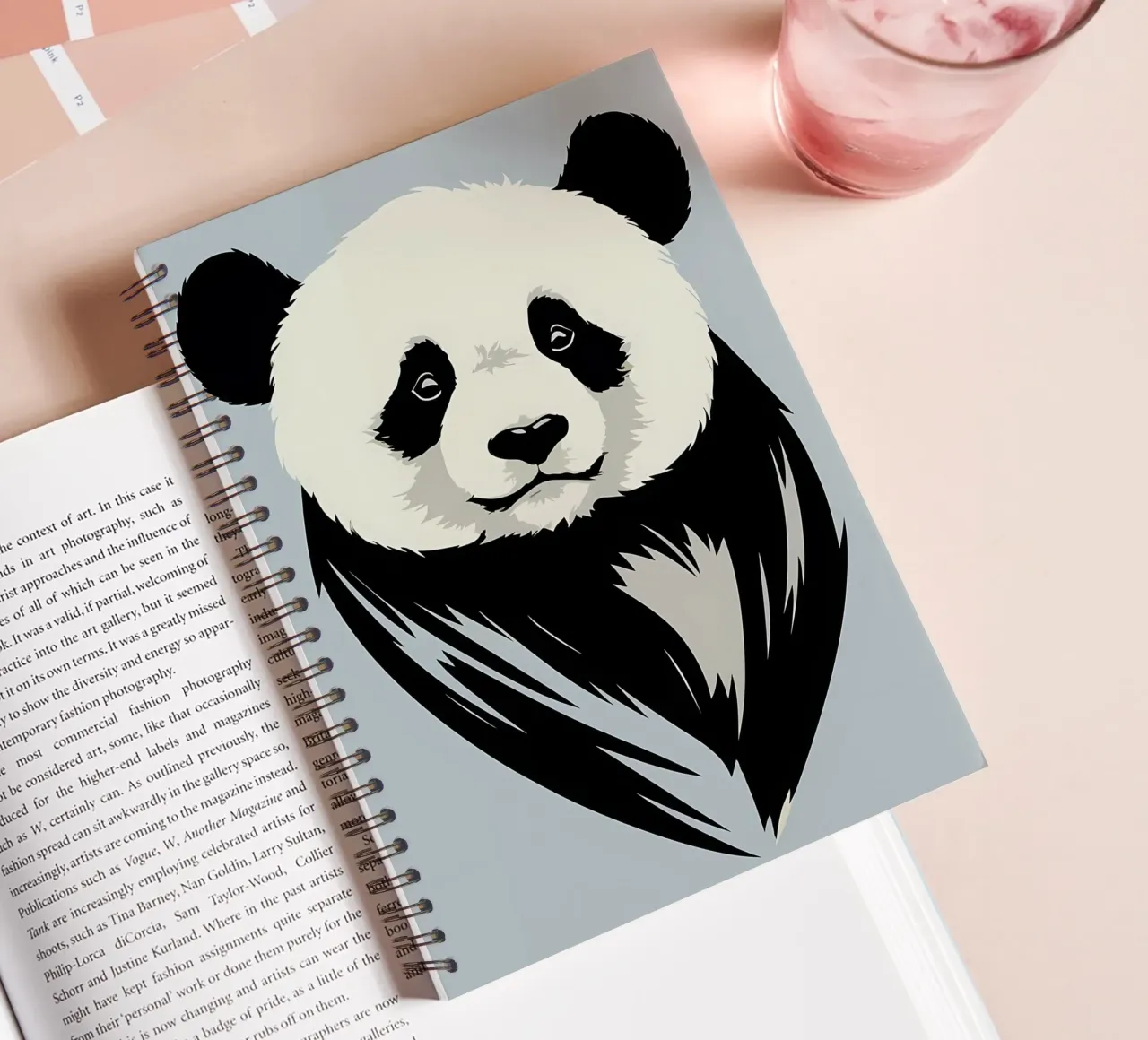 Cute Panda spiral notebook by James M Coyle