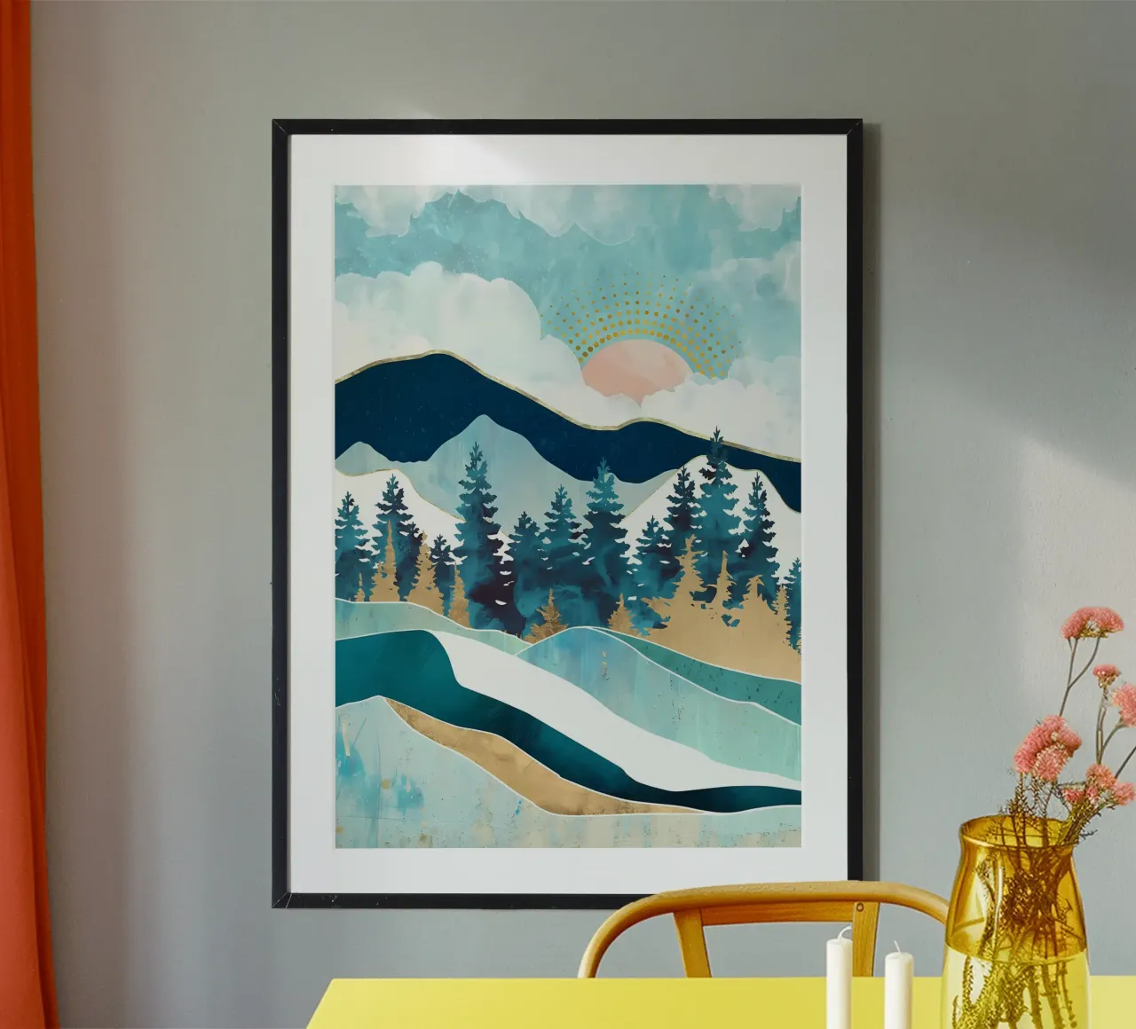 MONTAGNA DI GHIACCIO poster con telaio in alluminio da Albert S Jacob