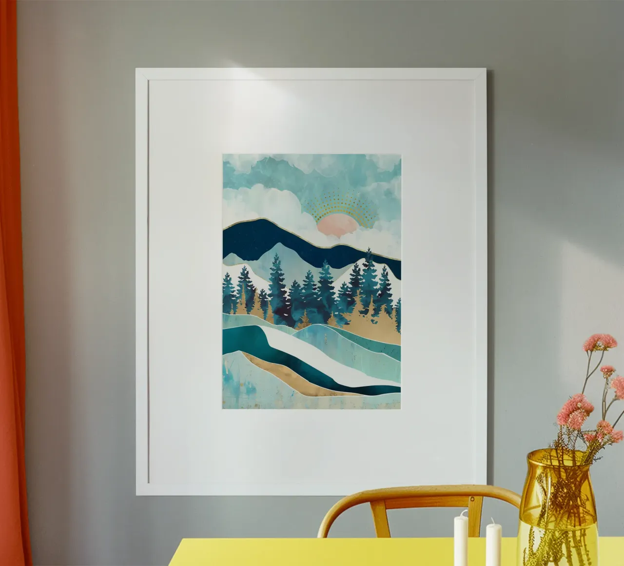 MONTAGNA DI GHIACCIO poster con telaio in alluminio da Albert S Jacob