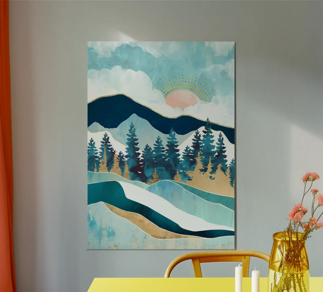 MONTAGNA DI GHIACCIO poster con telaio in alluminio da Albert S Jacob