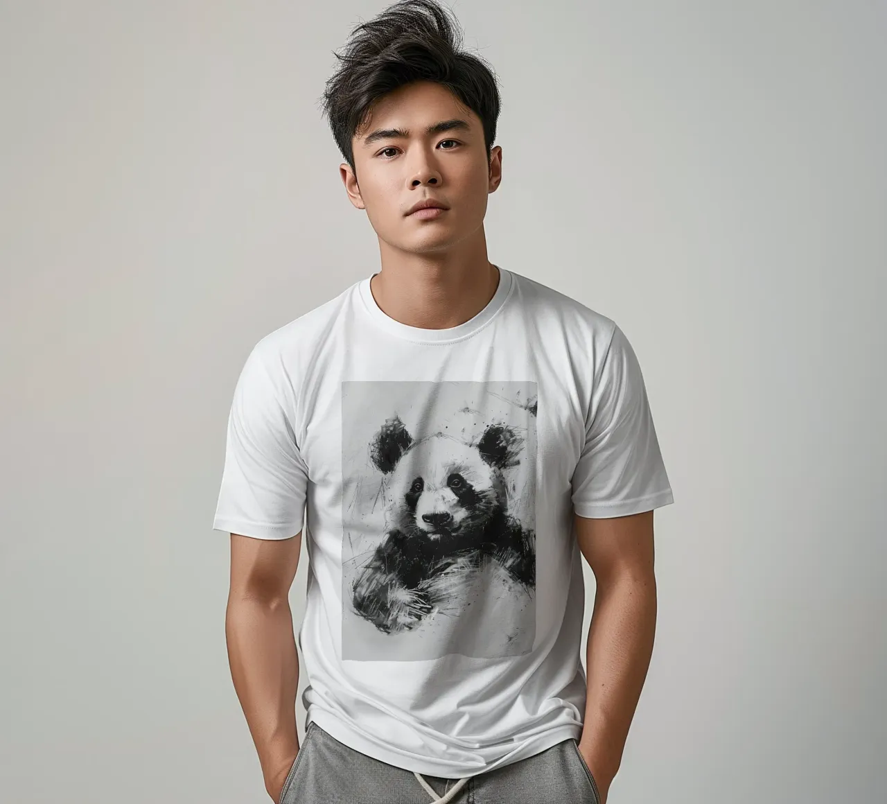 Panda in carbone t-shirt da James M Coyle