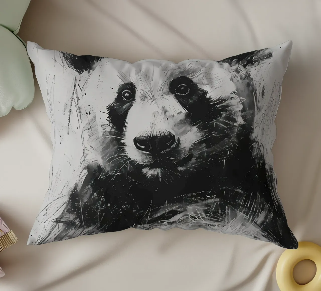 Panda in carbone cuscino da James M Coyle