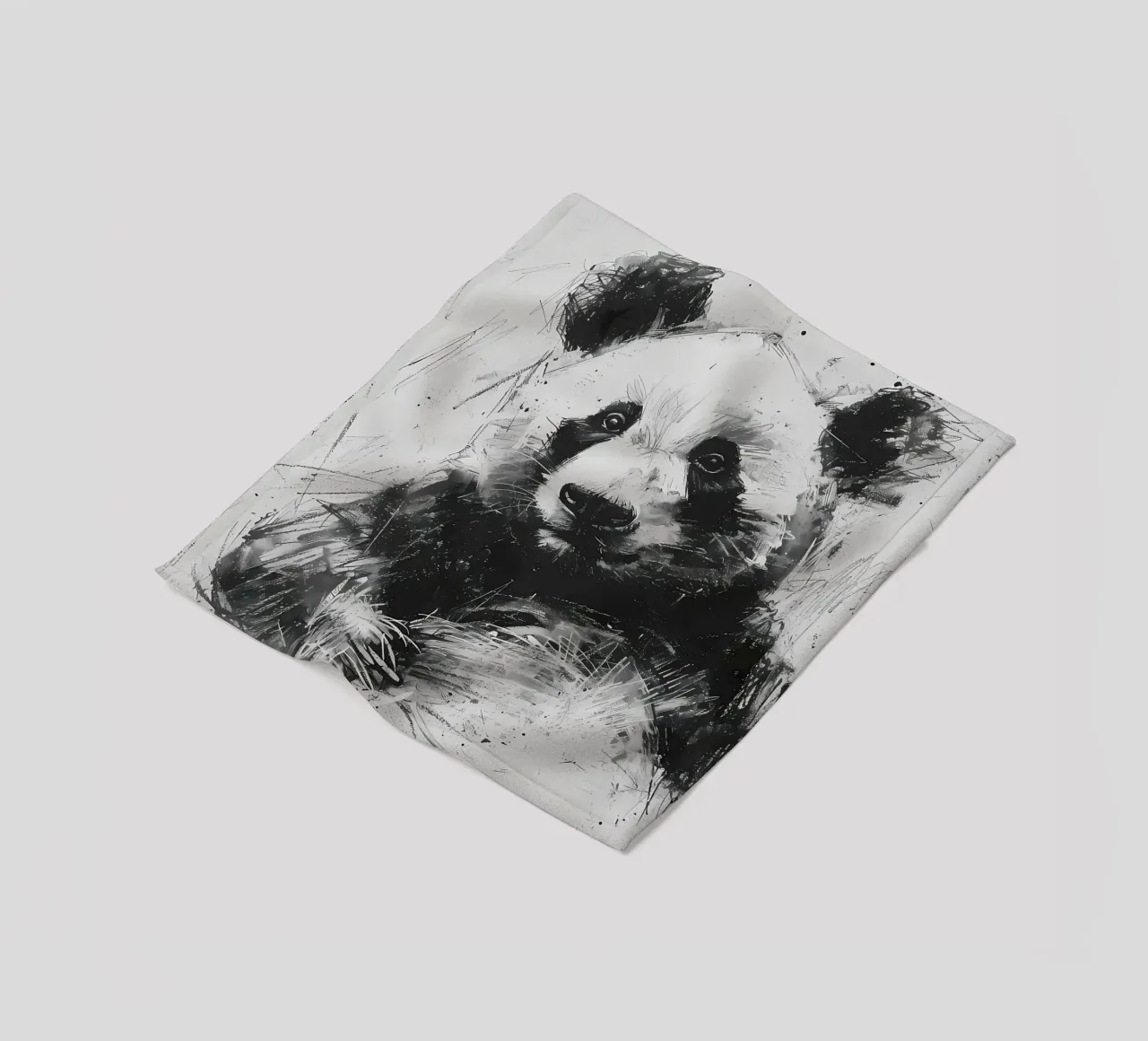 Panda in carbone coperta in pile da James M Coyle