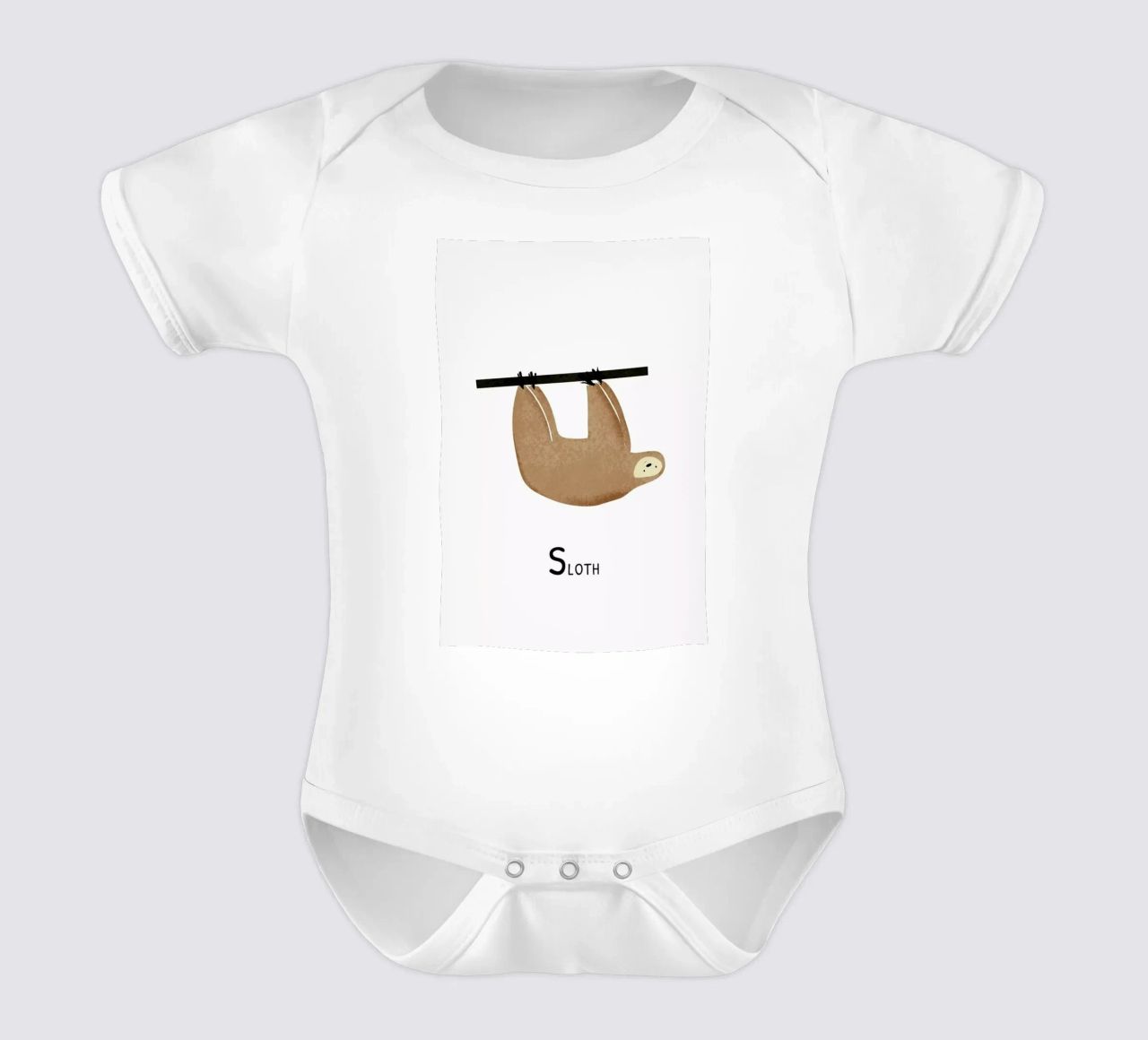 Sloth body neonato maniche corte da Little Flourishes