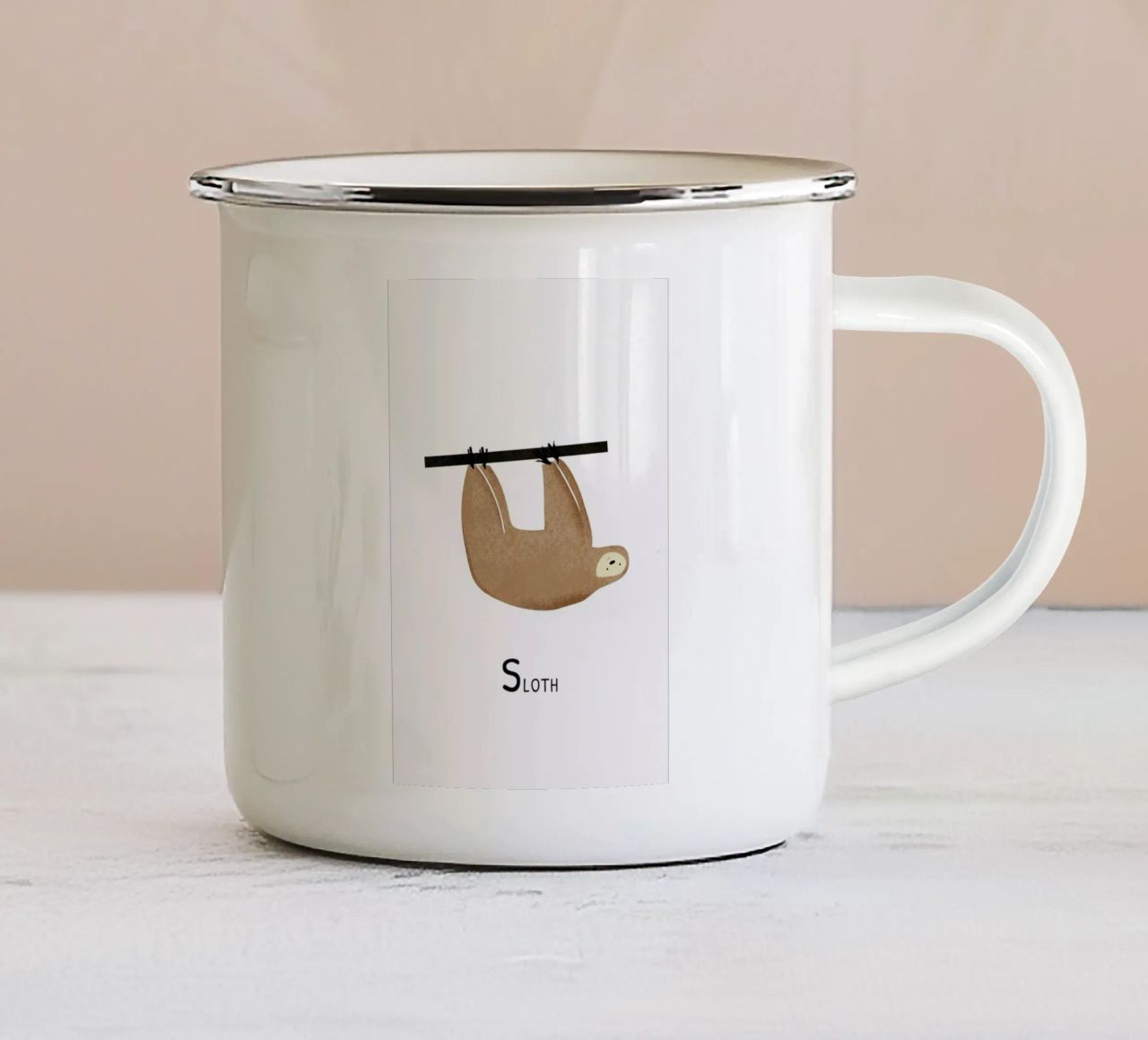 Sloth tazza in smalto da Little Flourishes