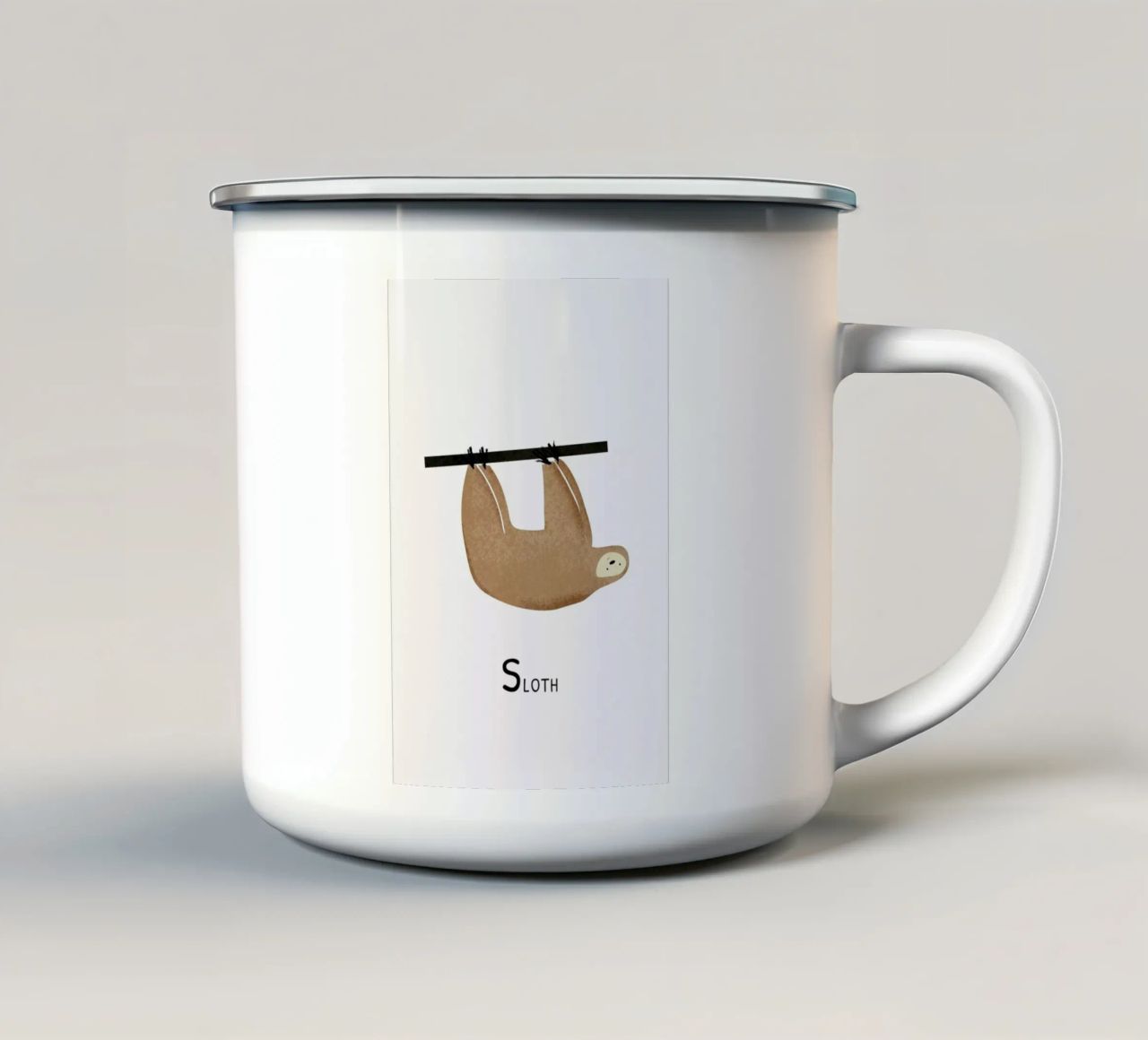 Sloth tazza in smalto da Little Flourishes
