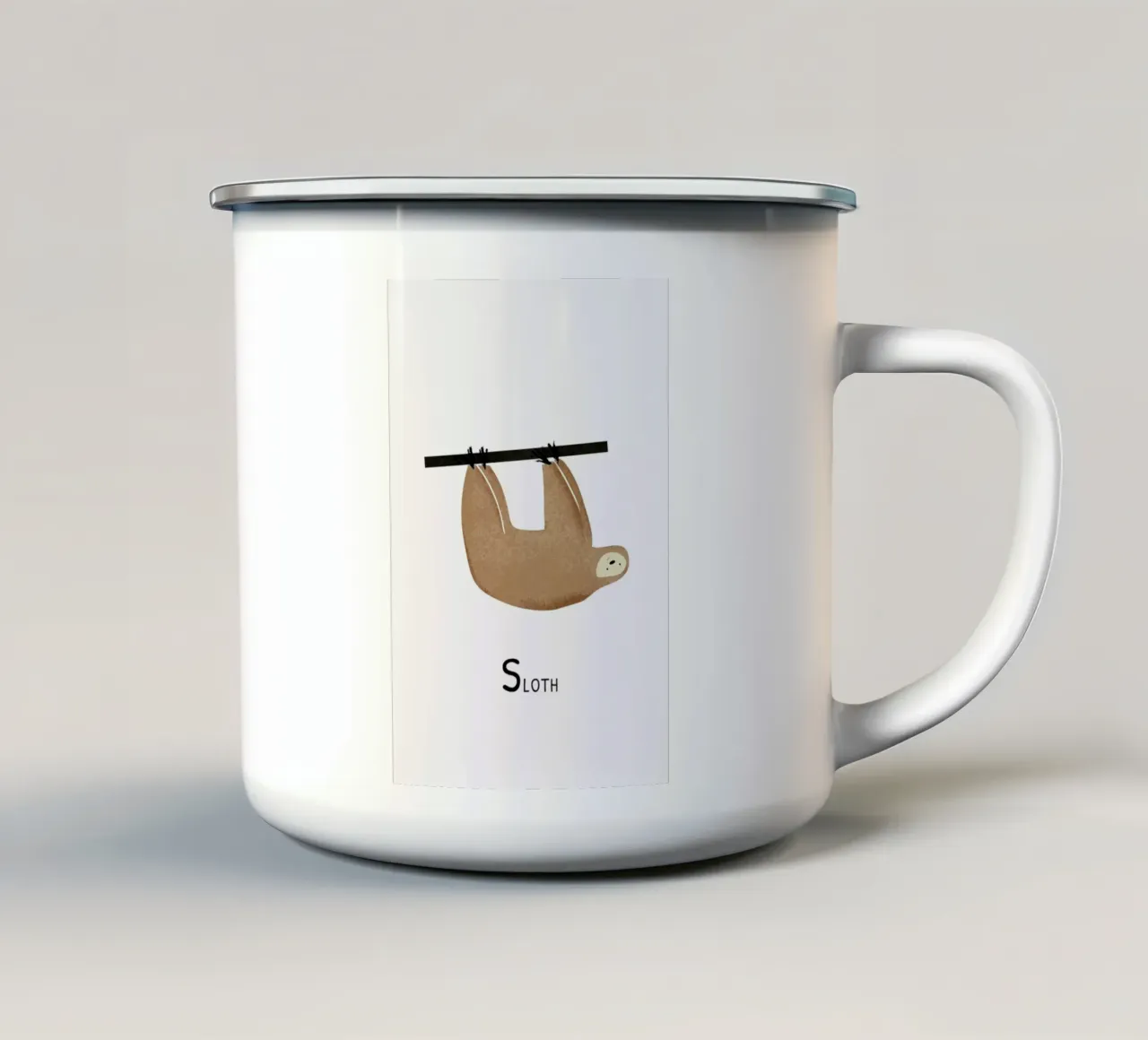 Sloth taza de esmalte de Little Flourishes