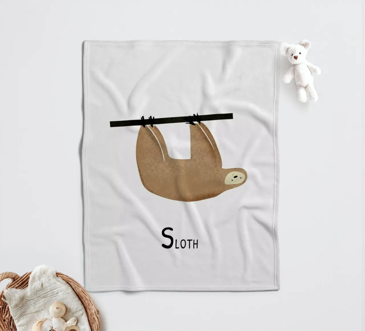 Sloth Fleecedecke von Little Flourishes