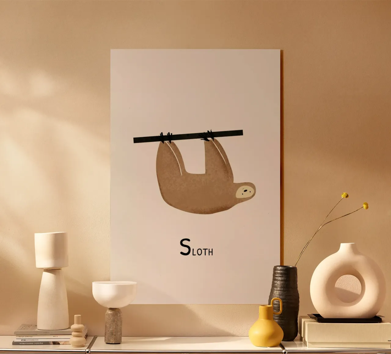 Sloth acrylic glass by Little Flourishes