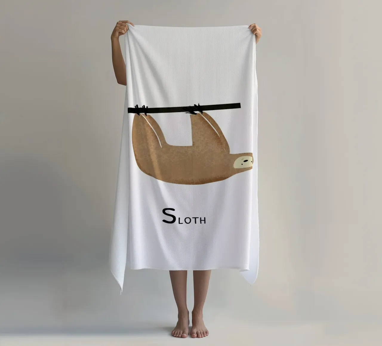 Sloth beach towel by Little Flourishes