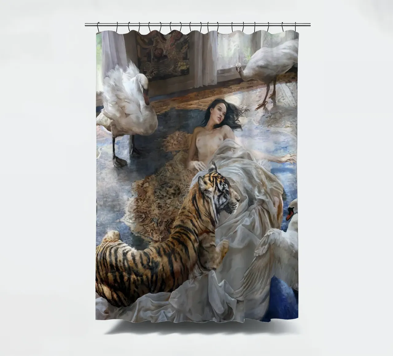 Guillermo Lorca The Offering shower curtain by Birgitart