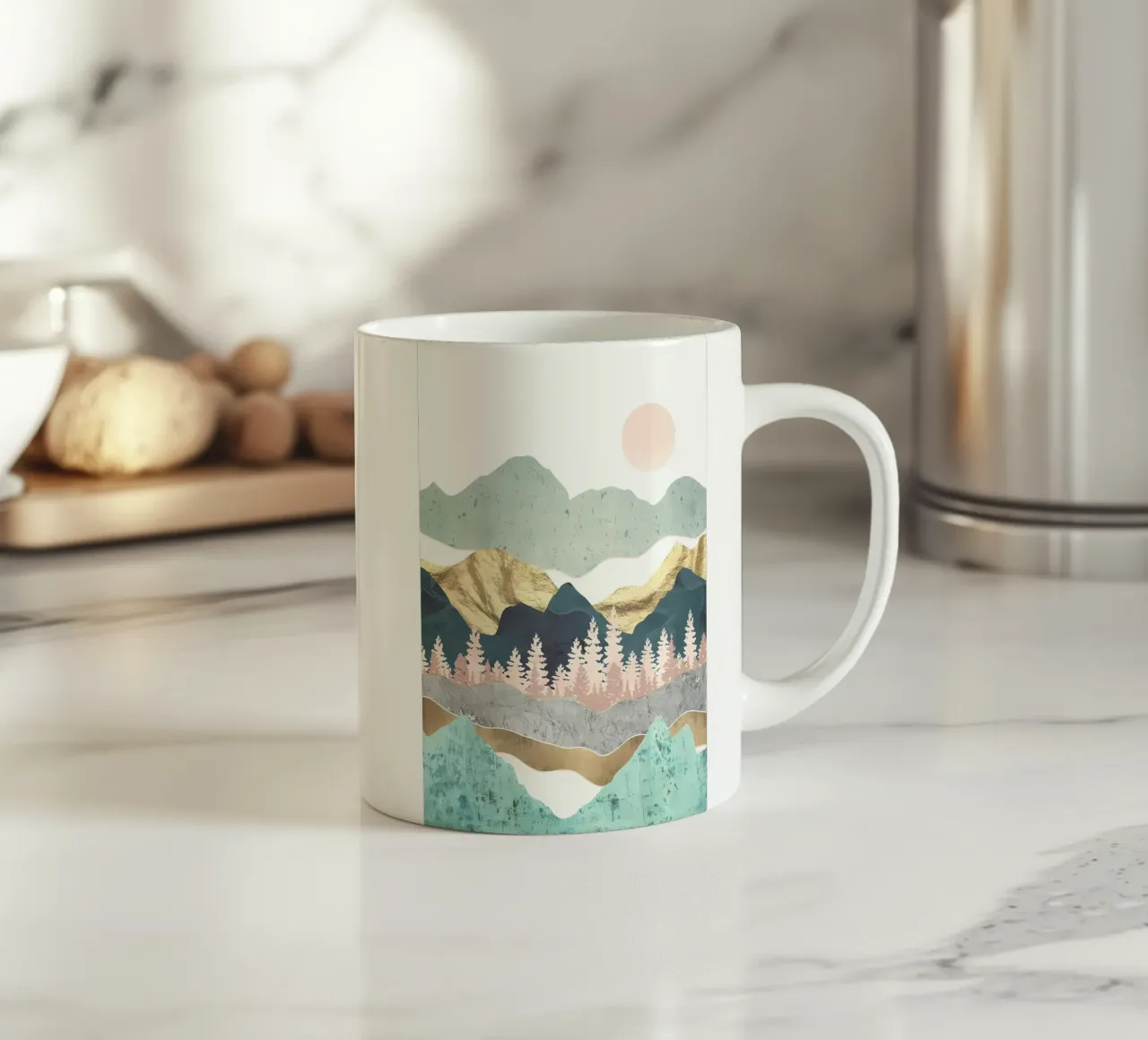 Le montagne d'oro di Re tazza in ceramica da Albert S Jacob