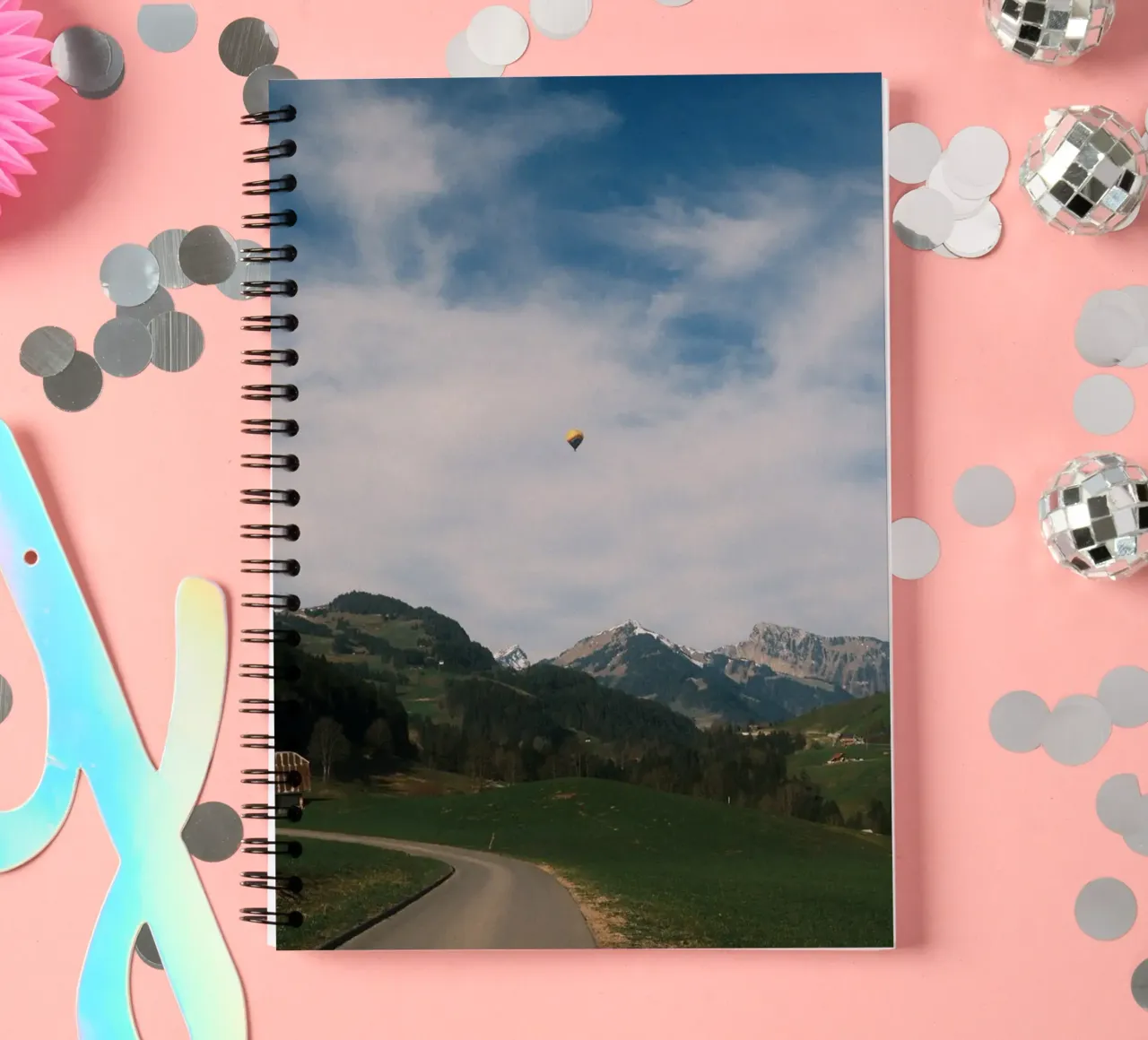 Floating Above the Valley – Swiss Spring Serenity spiral notebook by FujiSwiss