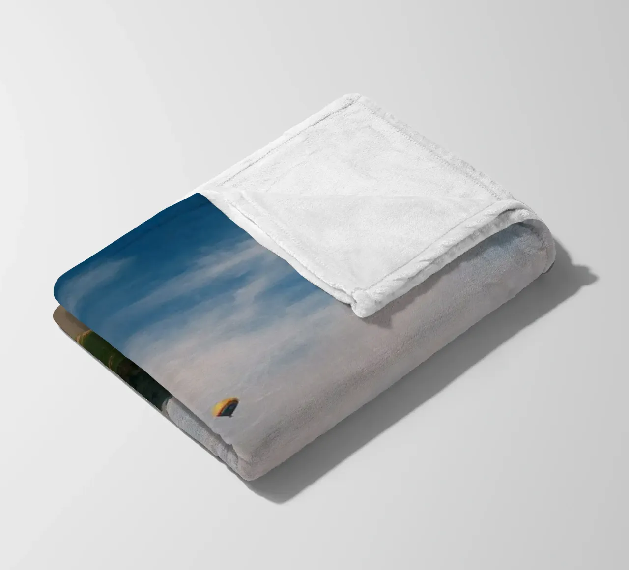 Floating Above the Valley – Swiss Spring Serenity coperta in pile da FujiSwiss