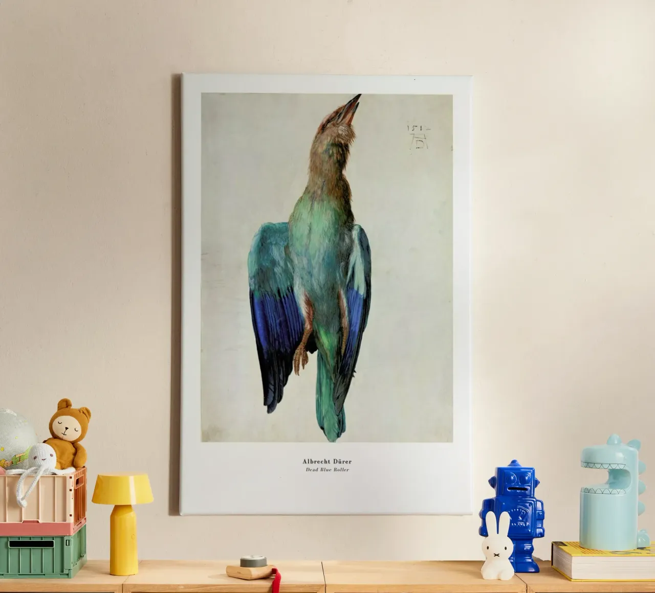 Dürer - Dead Blue Roller tela con Cornice a cassetta da ARTOTHEK