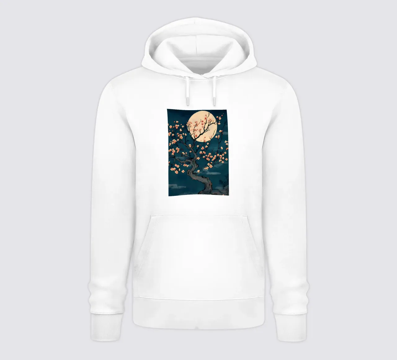 Fiori di ciliegio e luna felpa con cappuccio da Rebecca Clark Wyrick