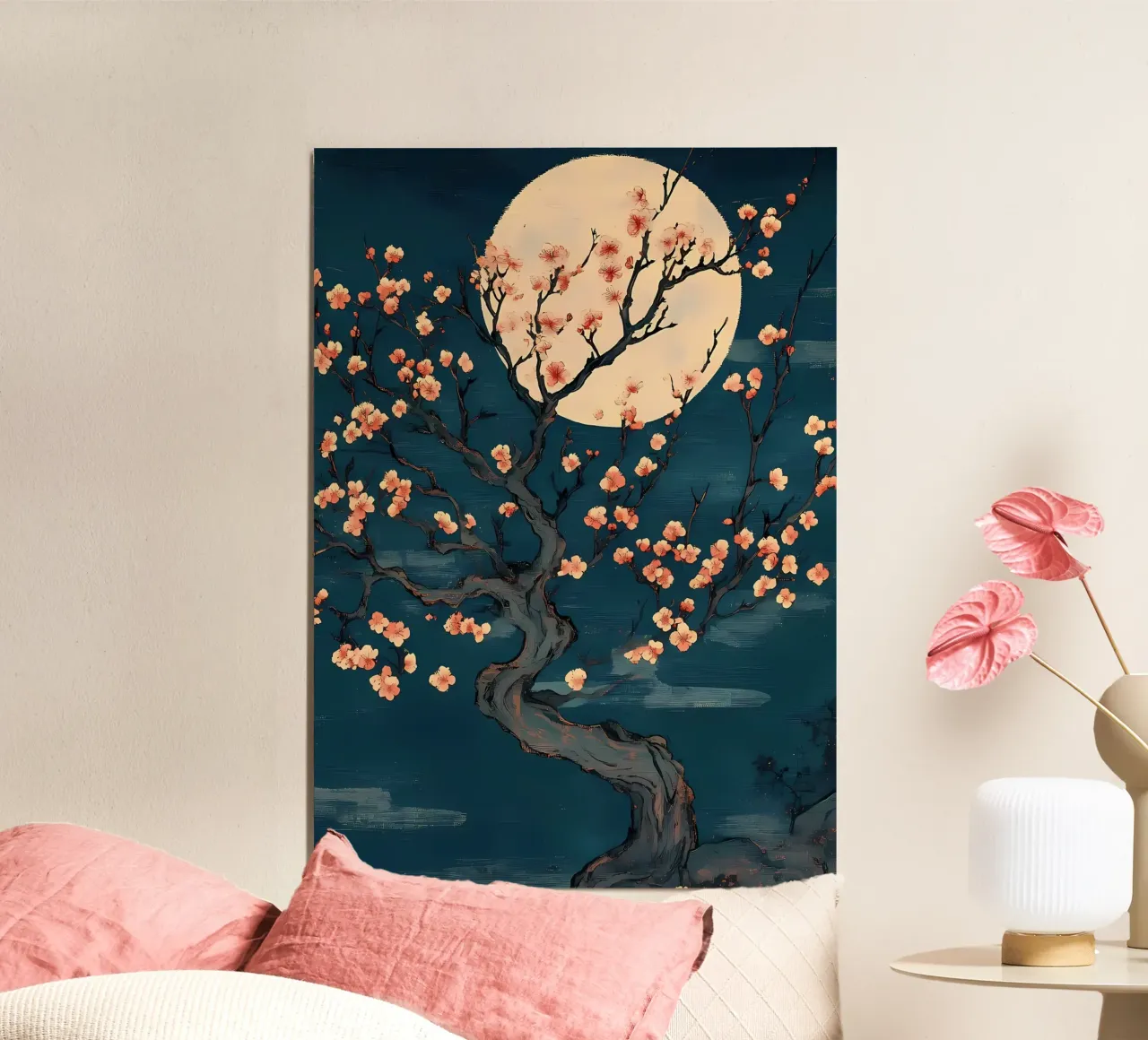 Fiori di ciliegio e luna carta hahnemühle da Rebecca Clark Wyrick