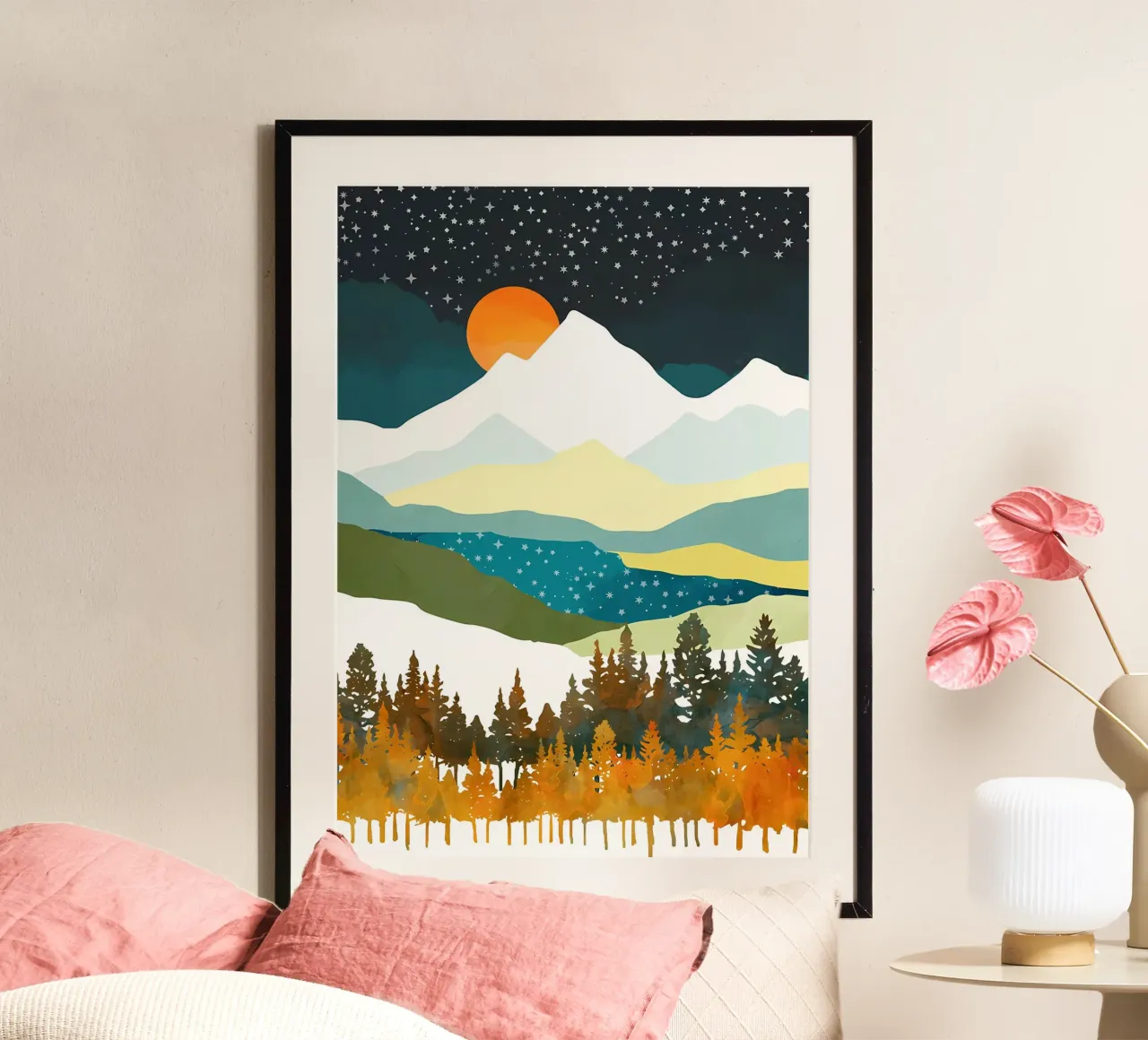 Vista estiva poster con telaio in plastica da Albert S Jacob