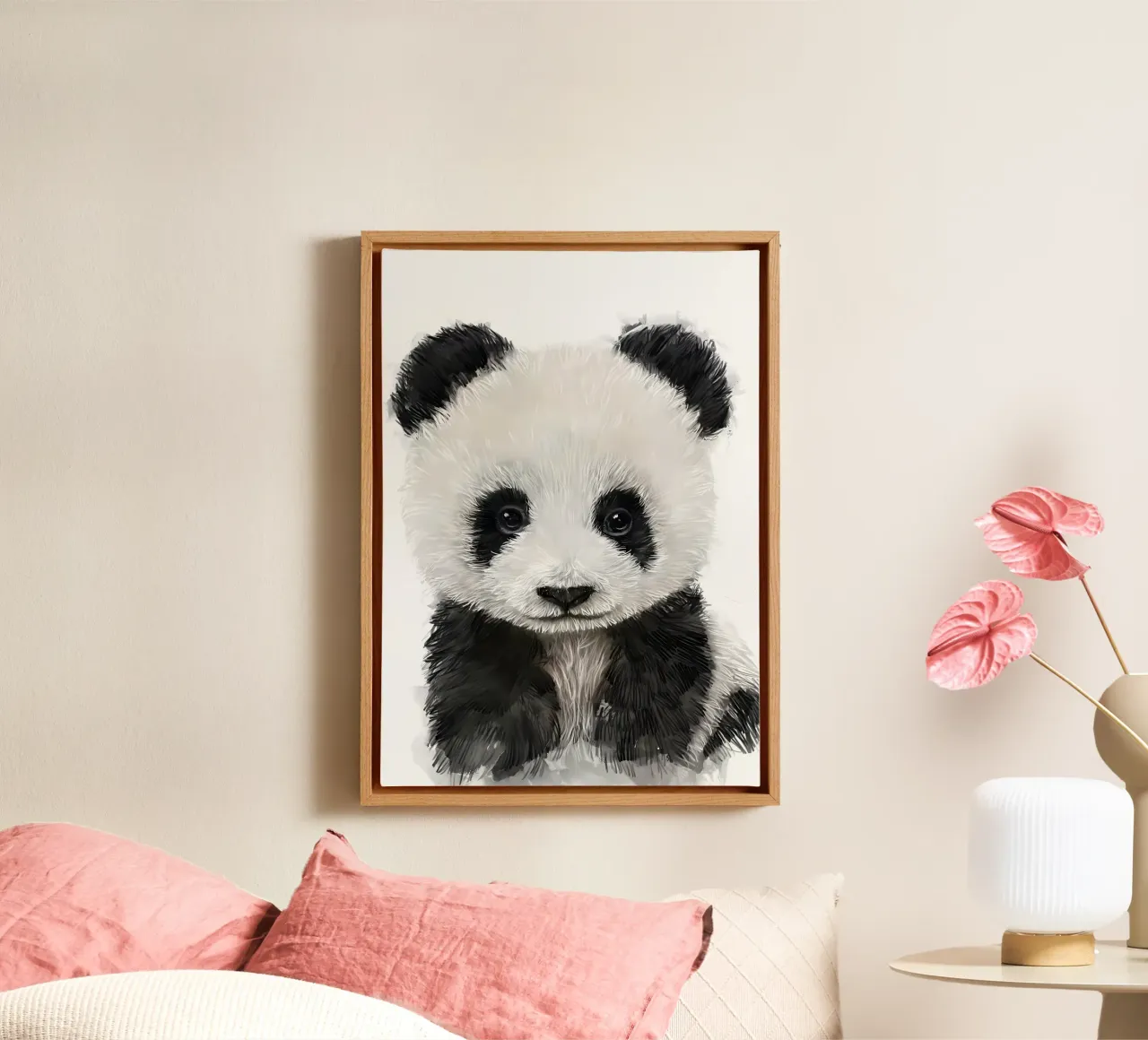 Ritratto di panda carino tela con Cornice a cassetta da James M Coyle