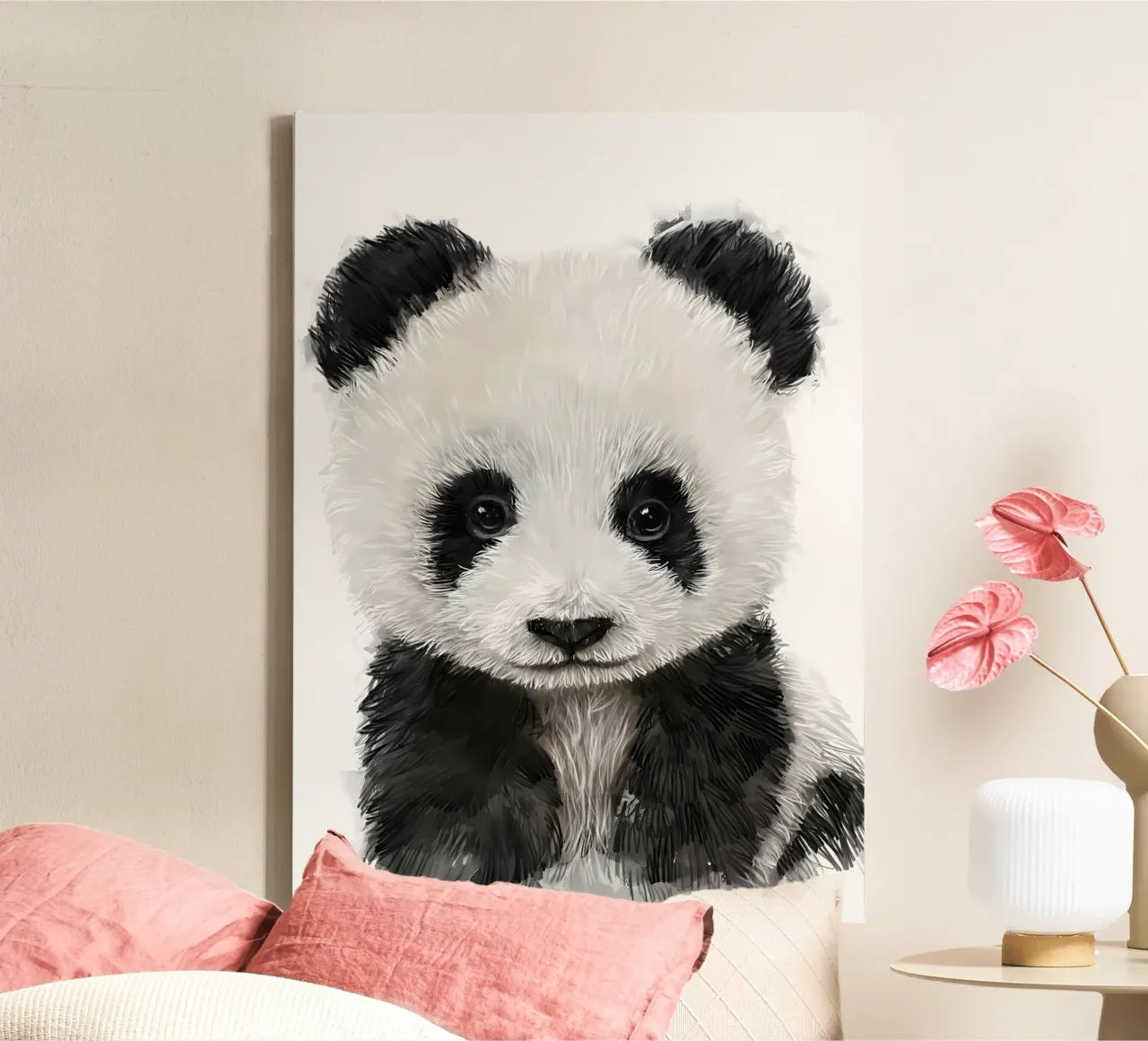 Ritratto di panda carino tela con Cornice a cassetta da James M Coyle