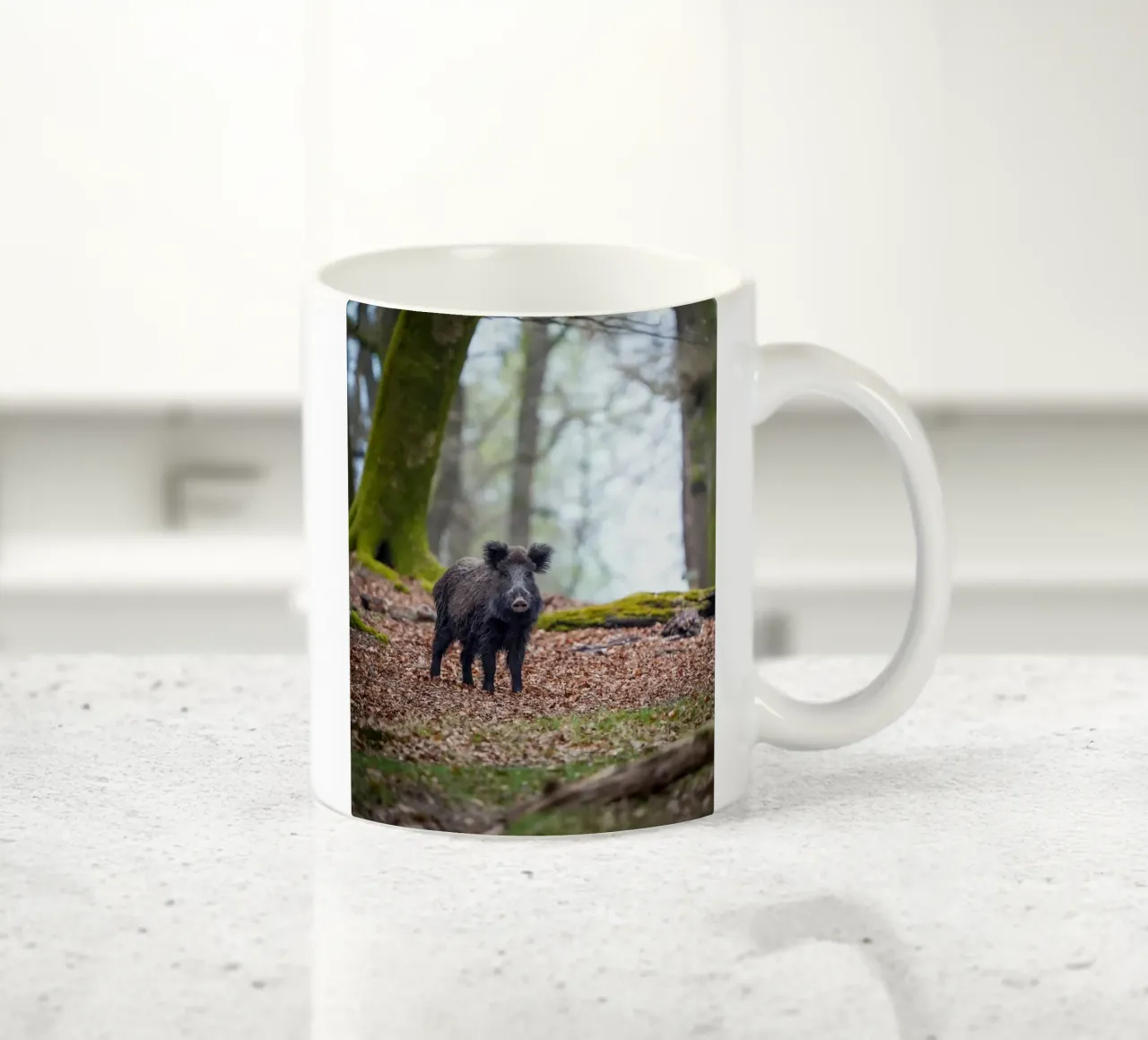 Cinghiale nella foresta tazza in ceramica da Tom's Wildlife
