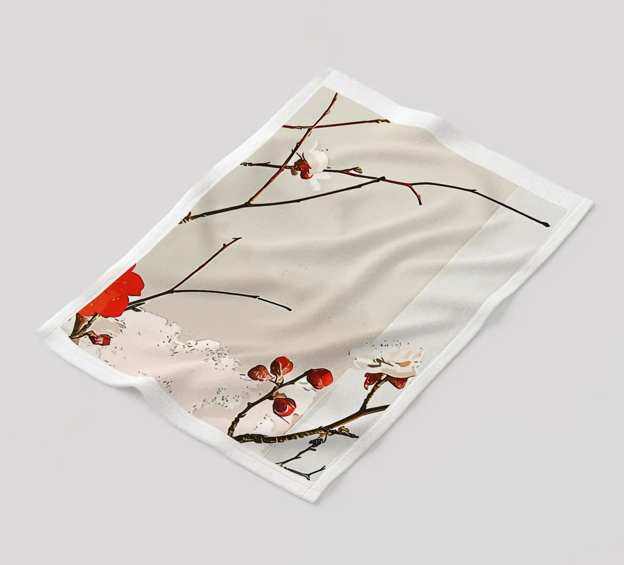 Giappone Fiori di ciliegio coperta in pile da Rebecca Clark Wyrick