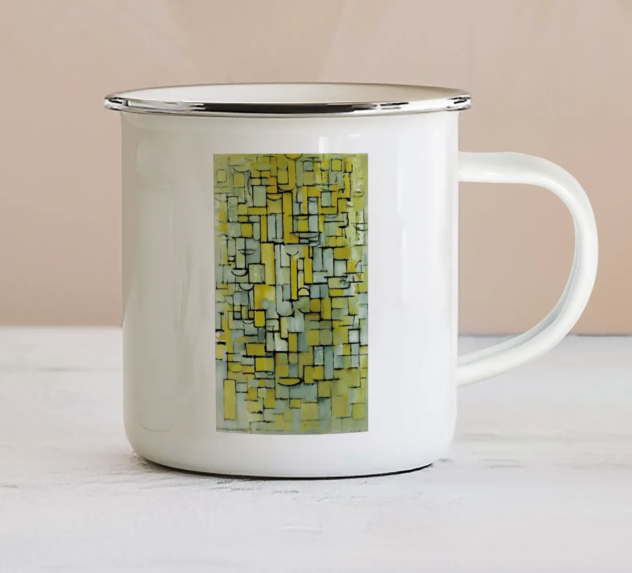 Mondrian - Komposition tazza in smalto da ARTOTHEK