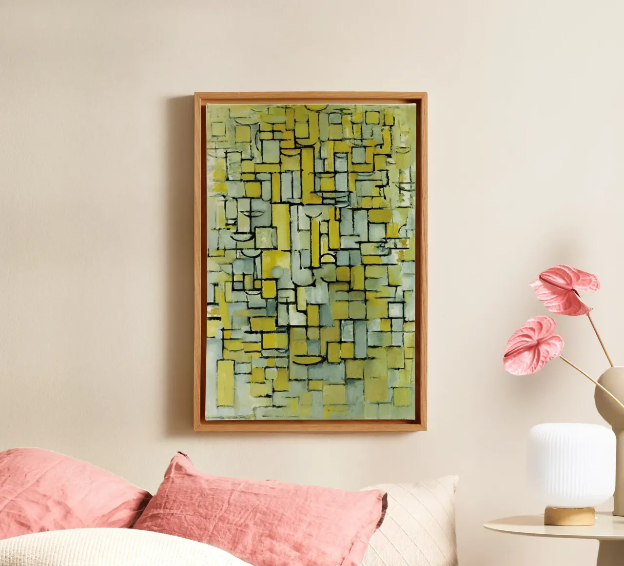 Mondrian - Komposition tela con Cornice a cassetta da ARTOTHEK