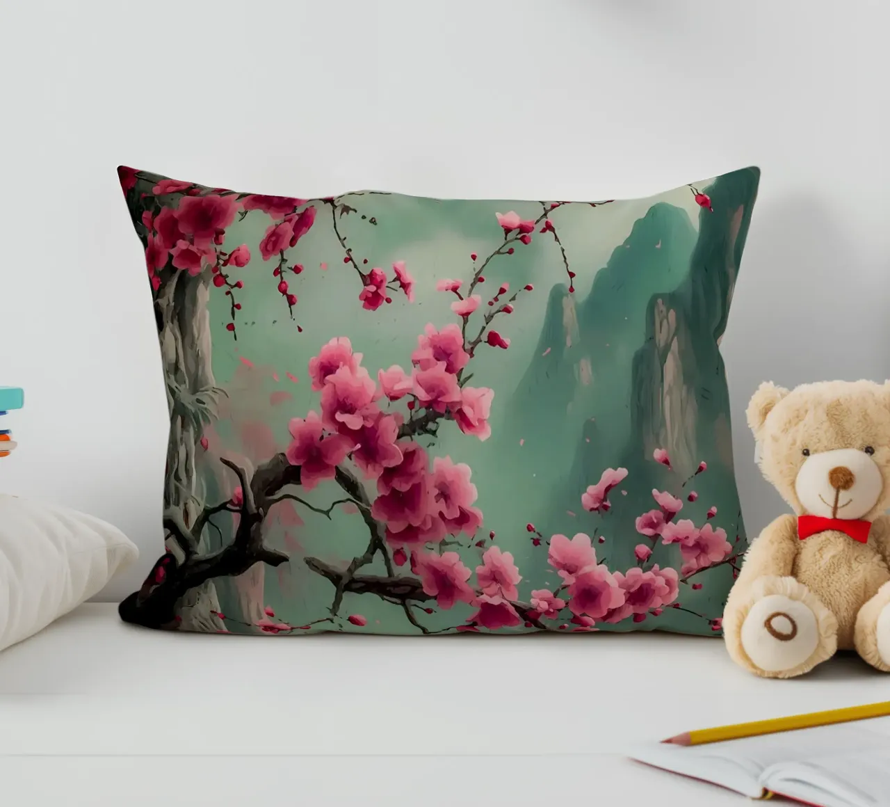 ciliegio in fiore in Giappone cuscino da Rebecca Clark Wyrick