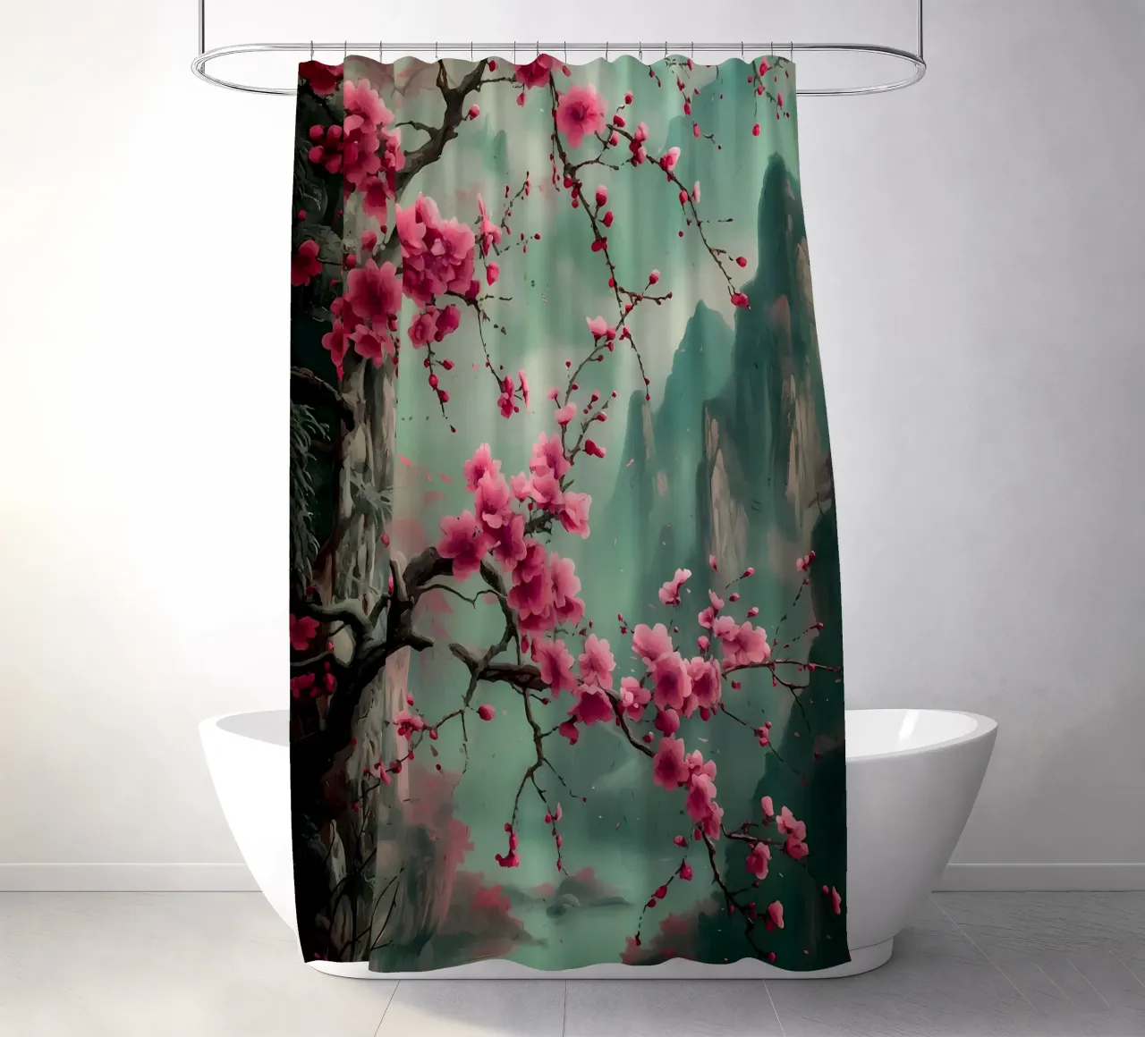 ciliegio in fiore in Giappone tenda da doccia da Rebecca Clark Wyrick