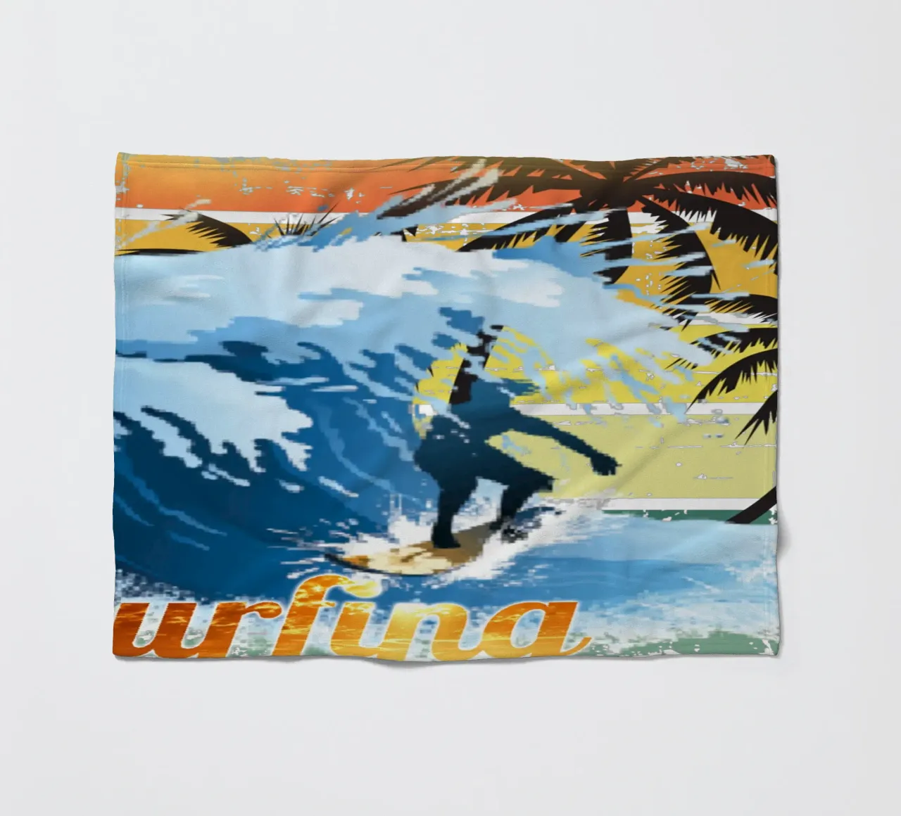 Surf Life Oval y - Summer Sun Vibes 4 fleece blanket by surfer28
