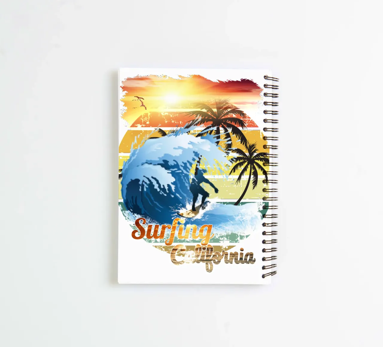 Surf Life Oval y - Summer Sun Vibes 4 spiral notebook by surfer28