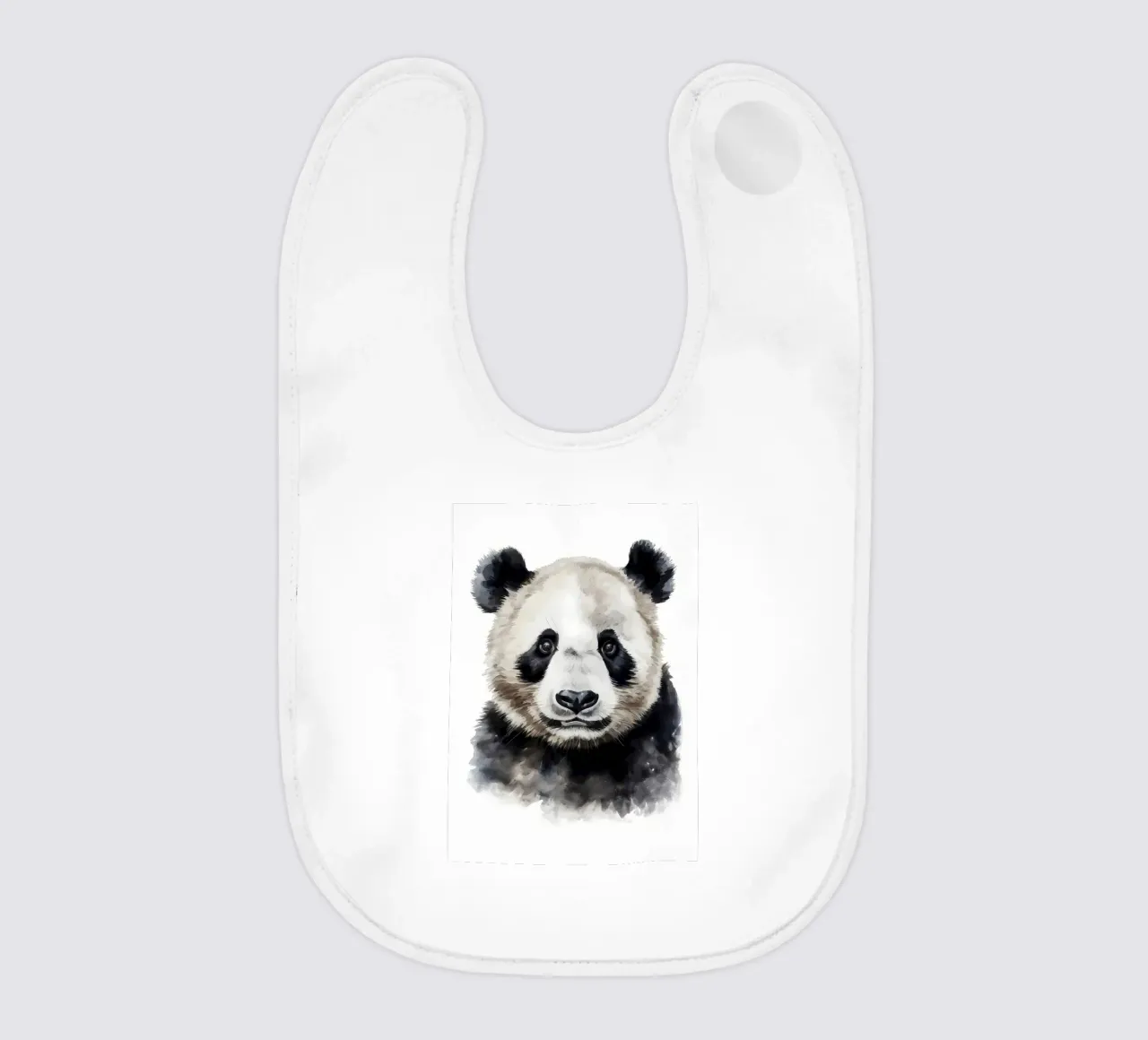 Panda Beer aquarel kunst baby slabbetje van James M Coyle