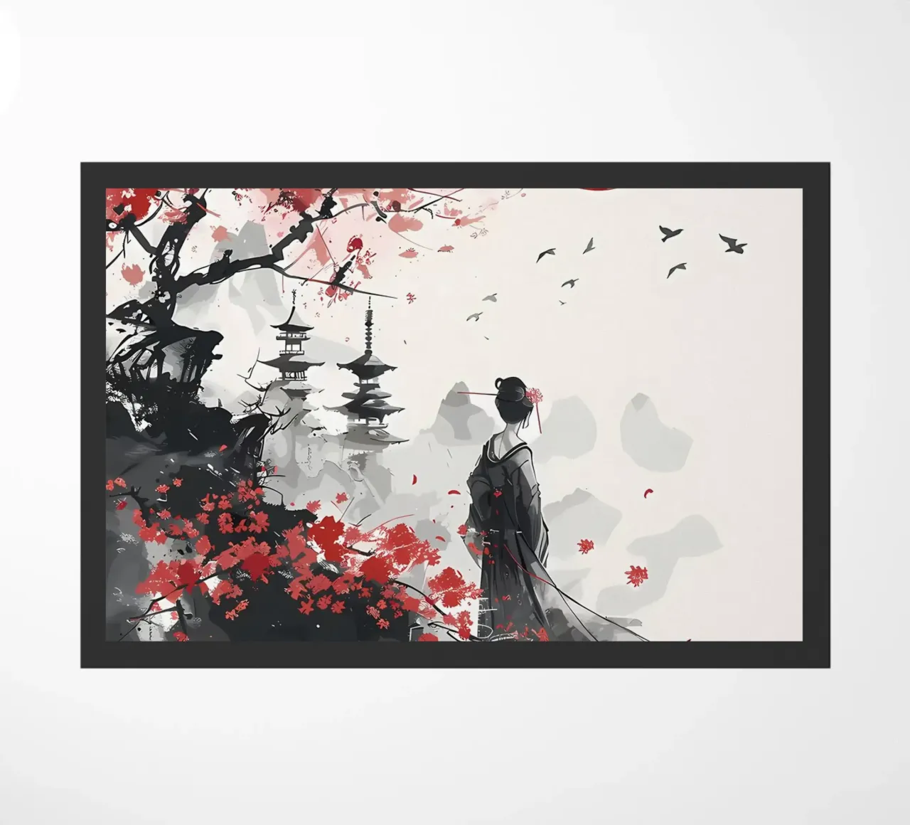 Geisha Sakura Giappone zerbino da Rebecca Clark Wyrick
