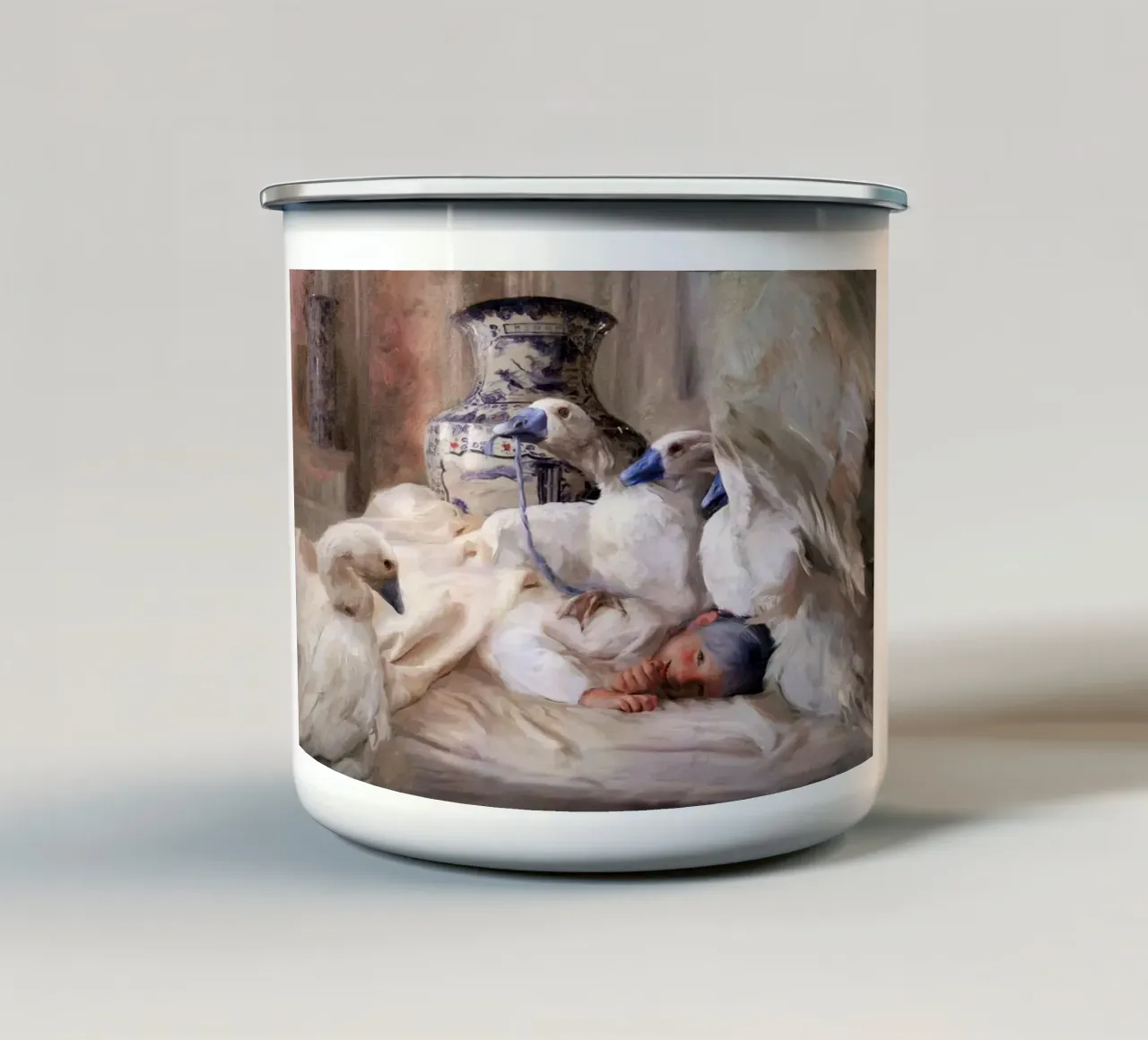 Guillermo Lorca The Swan Girls tazza in smalto da Birgitart